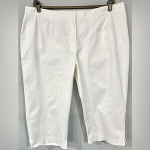 ELISABETH by LIZ CLAIBORNE White Stretch Cropped Capri Pants Size 24P